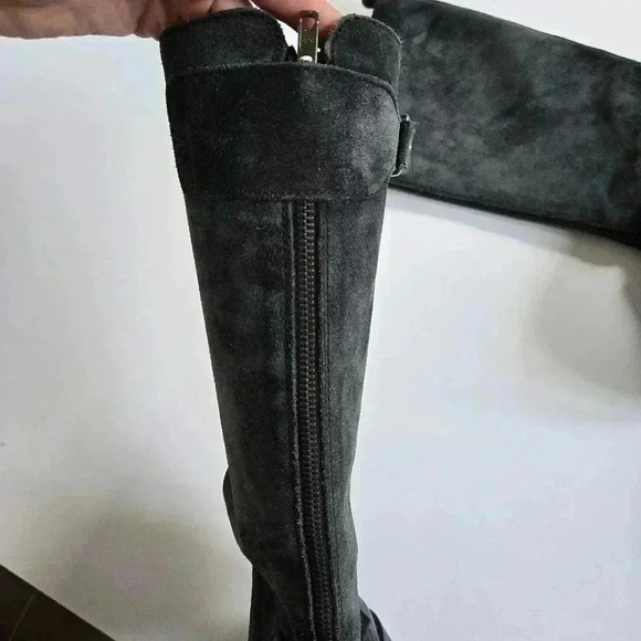 J.Crew Moto Biker Buckle Motorcycle Black Suede Leather Boots size 6 - Picture 7 of 15